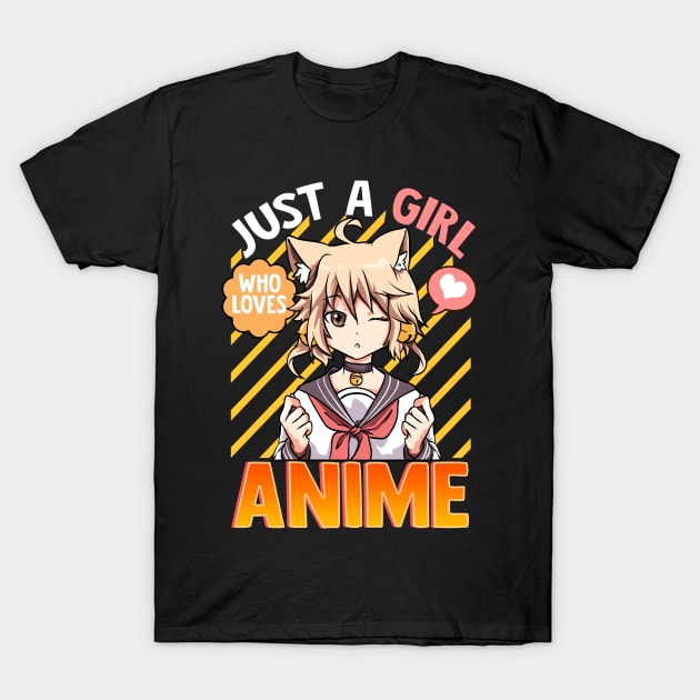 Cute & Funny Just A Girl Who Loves Anime T-Shirt by theperfectpresents